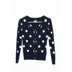 Banana Republic Navy Blue Polka Dots Cardigan XS